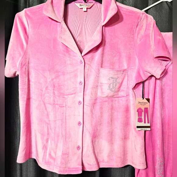 Juicy Couture 3-Piece Womens Pajama Set Lounge Wear Soft Comfy Rhinestone - Picture 5 of 12